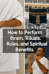 Pilgrim performing Ihram during Hajj