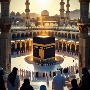 A spiritual view of the Kaaba in Makkah, symbolizing its deep historical and religious role in Islam beyond pilgrimage